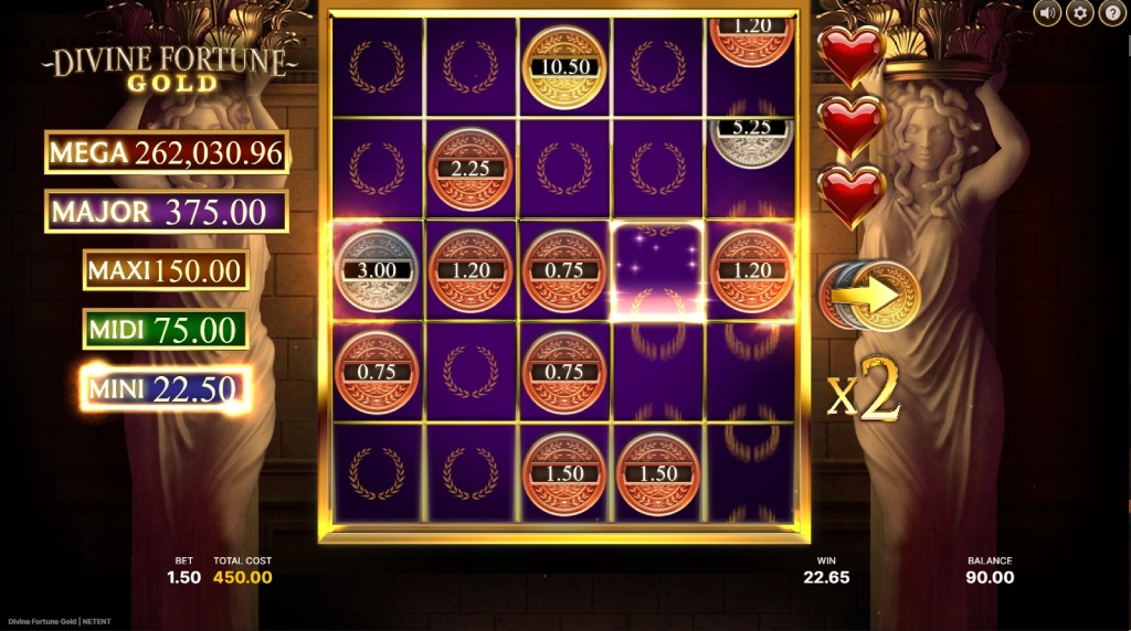 Skærmbillede af Gold Spins i Divine Fortune Gold