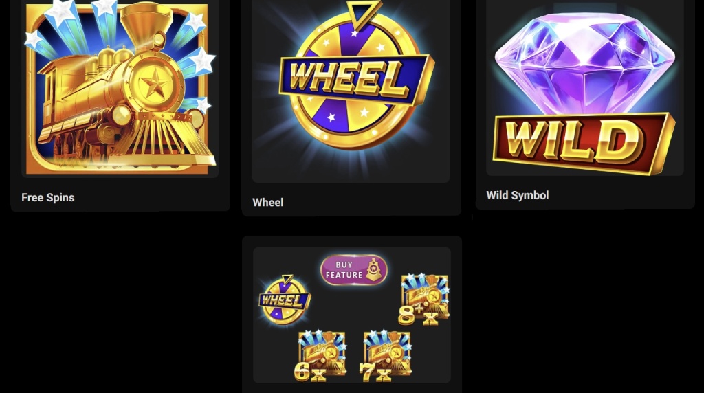 Skærmbillede af bonusfunktionerne i Jackpot Train