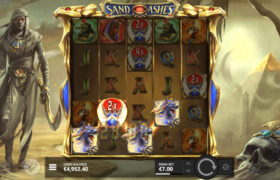 Screenshot fra den Nye Sand and Ashes Slot af Hacksaw Gaming