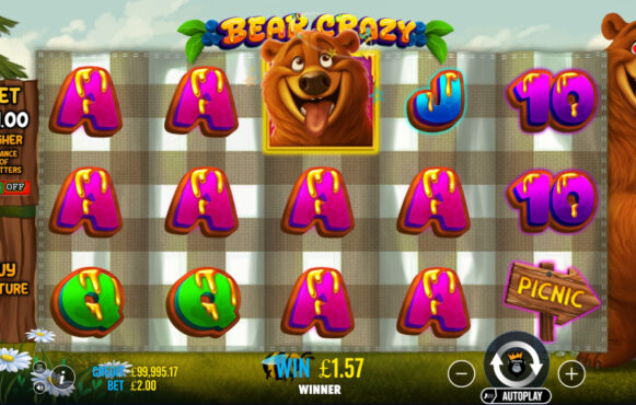 Screenshot fra den Nye Bear Crazy Slot af Pragmatic Play