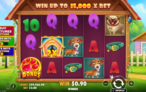 Screenshot fra den Nye The Big Dog House Slot af Pragmatic Play