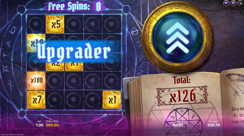 Skærmbillede af Free Spins i What’s Up Witches