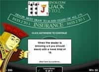Online blackjack casino game table.