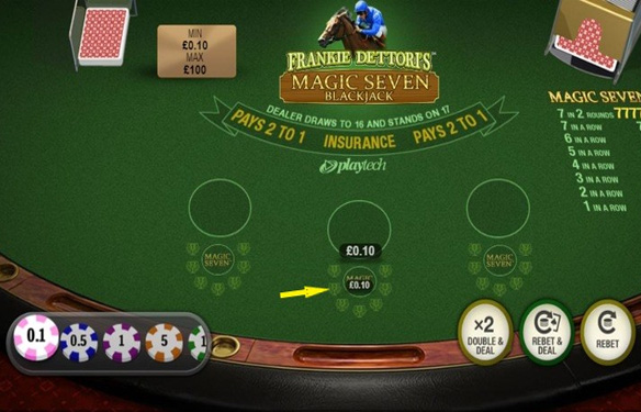 Frankie Dettori’s Magic Seven Blackjack by Playtech in Ireland