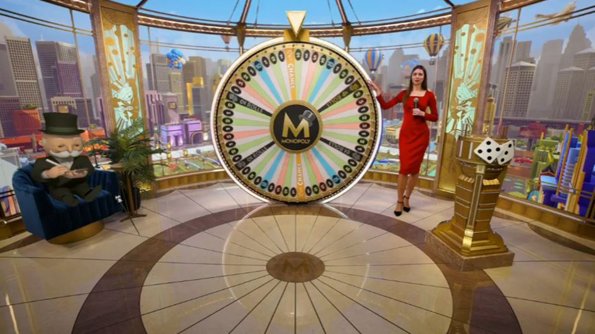 La schermata di una partita con il Monopoly Live