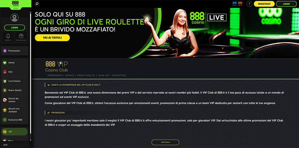 Il VIP Club di 888casino
