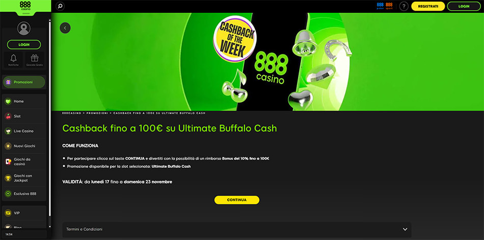 La promo settimanale di 888casino più ricorrente