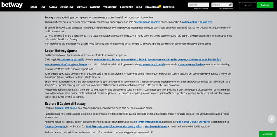 Screenshot di Betway - miniatura 1