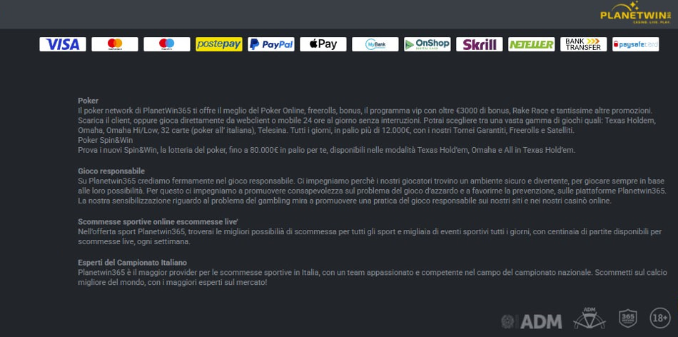 Screenshot di Planetwin365 - miniatura 3
