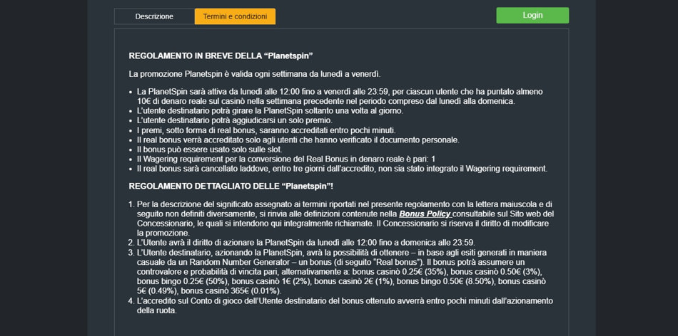 Screenshot di Planetwin365 - miniatura 1