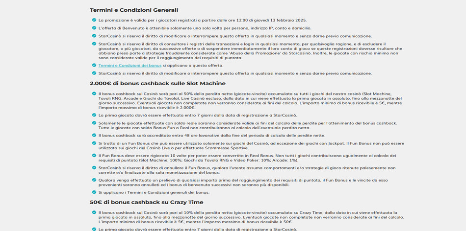 Screenshot di StarCasino - miniatura 1