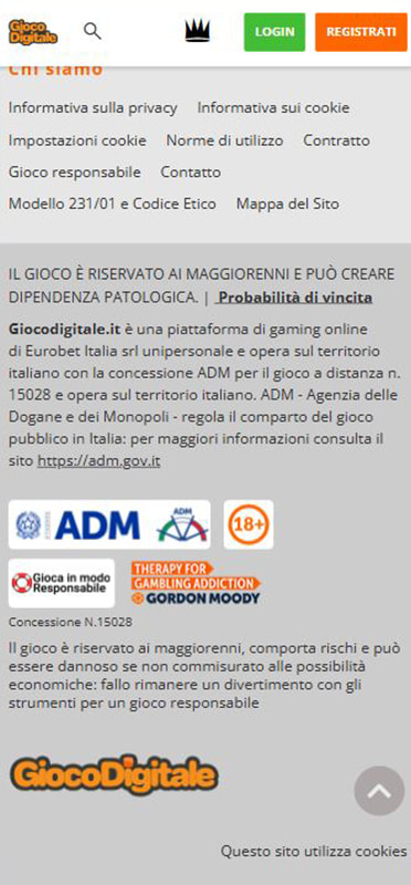 Il numero della licenza ADM sul casinò online Gioco Digitale