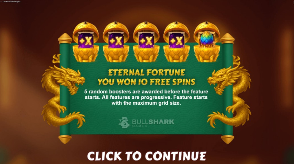 Screenshot della funzione Eternal Fortune di Charm of the Dragon