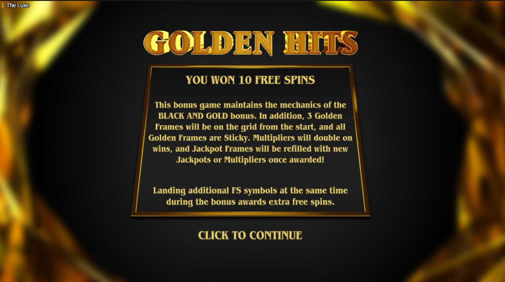 Screenshot della funzione Golden Frames di The Luxe