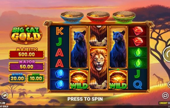 Screenshot della nuova slot Big Cat Gold di Blueprint Gaming