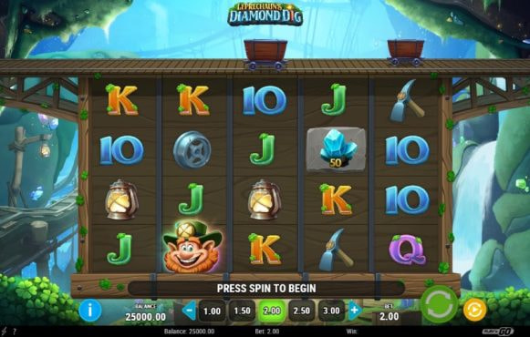 Screenshot della nuova slot Leprechaun’s Diamond Dig di Play’n GO