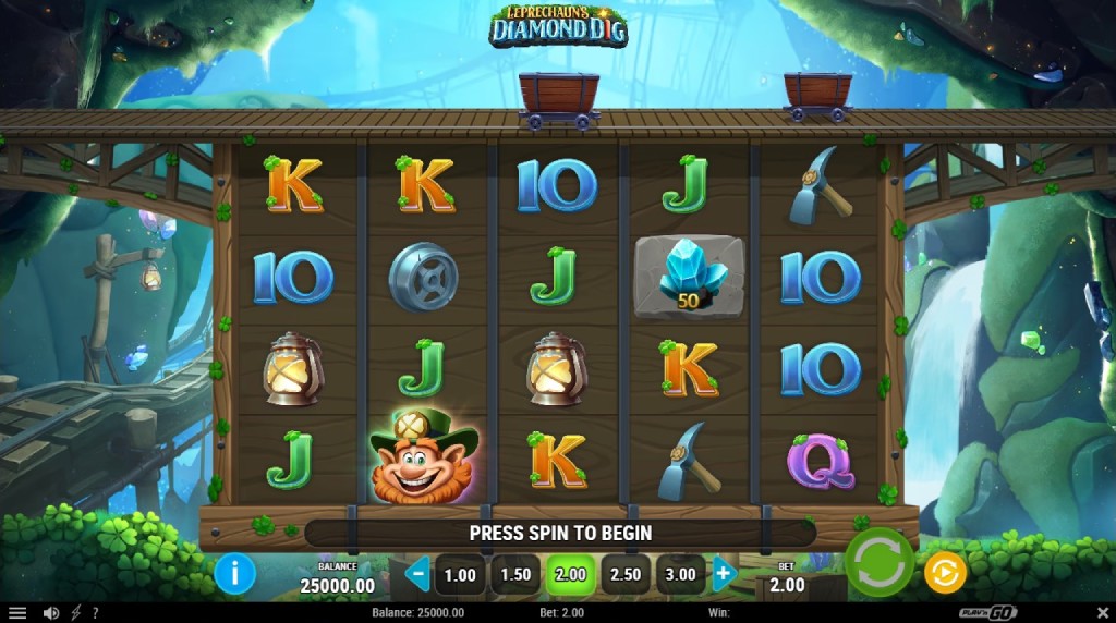Screenshot della nuova slot Leprechaun’s Diamond Dig di Play’n GO