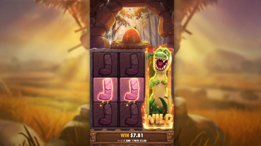 Screenshot della funzione Respin di Dino Drop