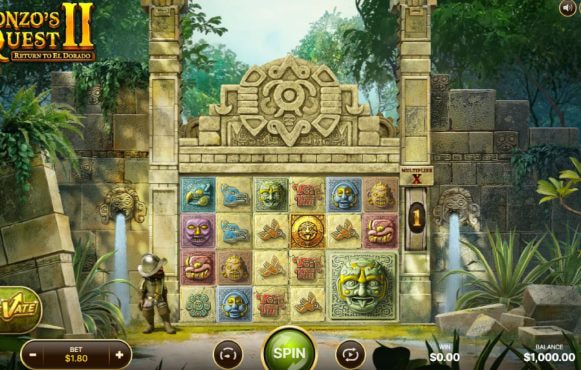 Screenshot della nuova slot Gonzo’s Quest 2 di NetEnt