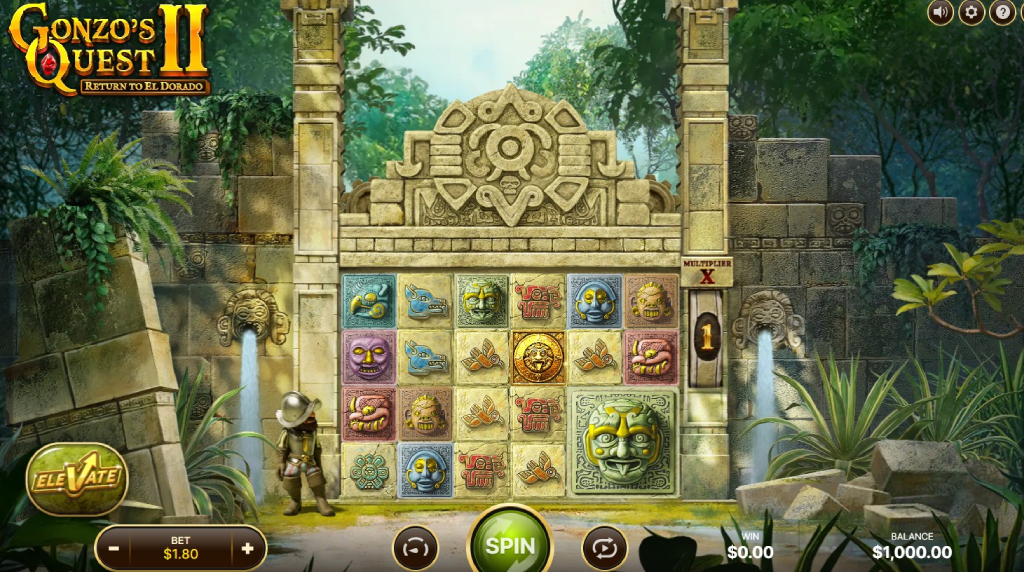 Screenshot della nuova slot Gonzo’s Quest 2 di NetEnt