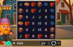 Screenshot della nuova slot Paper biker di Bullshark Games