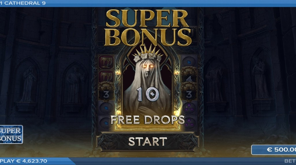 Screenshot della funzione Super Bonus di Cathedral 9