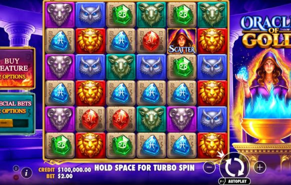 Screenshot della nuova slot Oracle of Gold di Pragmatic Play