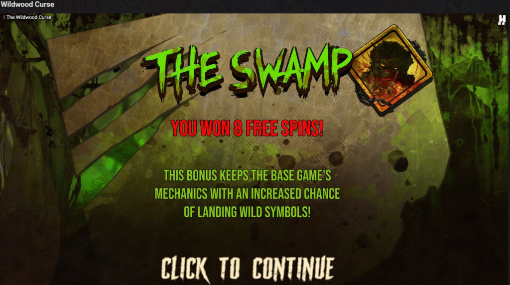 Screenshot della funzione The Swamp in The Wildwood Curse di Hacksaw Gaming