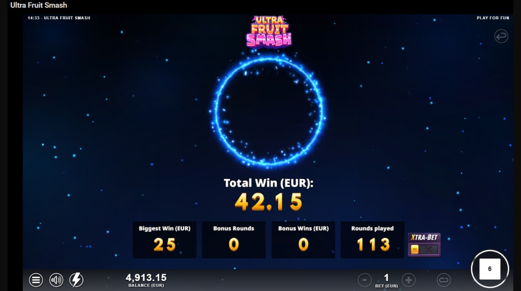 Screenshot della funzione Burst Mode di Ultra Fruit Smash