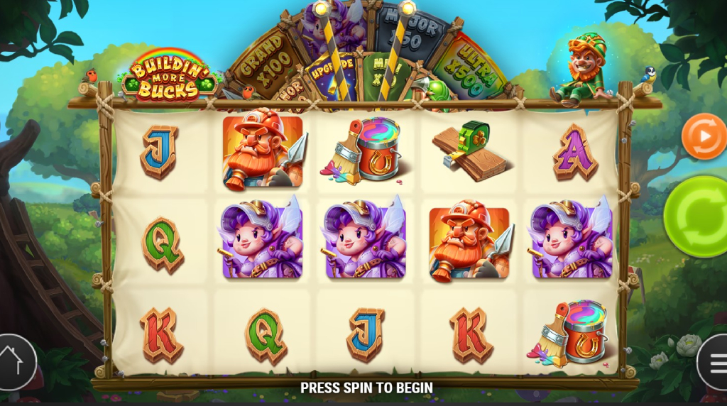 Screenshot della nuova slot Buildin’ More Bucks di Play’n GO
