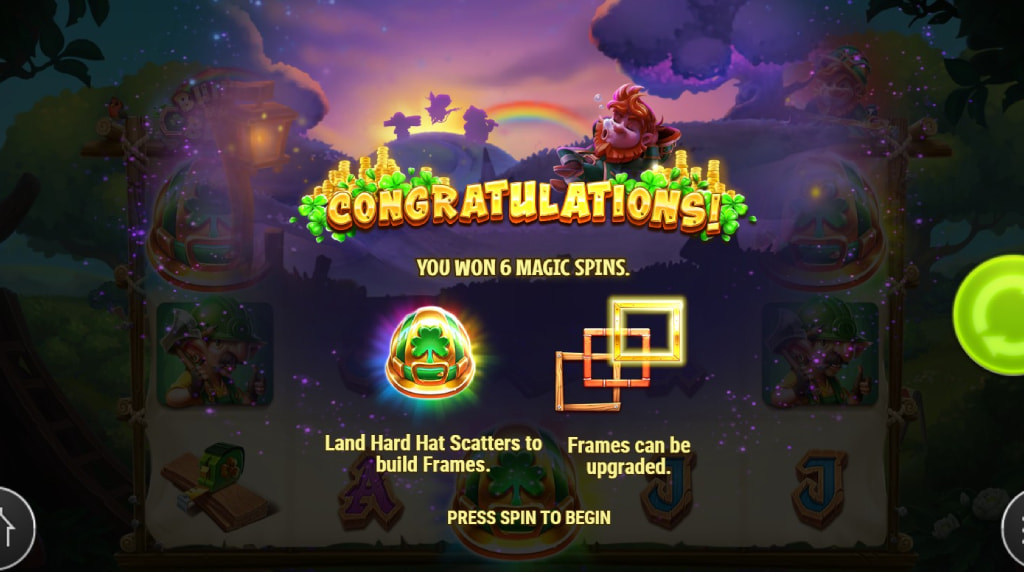 Screenshot della funzione Super Free Spins di Buildin’ More Bucks