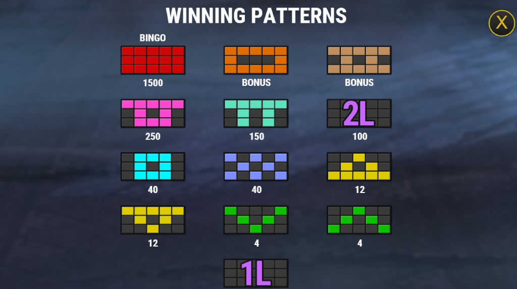 Screenshot delle combinazioni vincenti su Tome of Madness Bingo di Play’n GO.