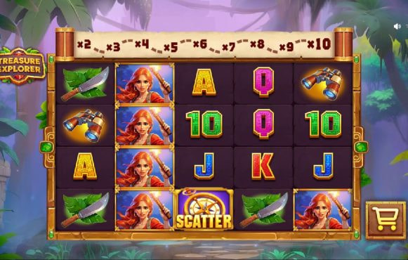 Screenshot della nuova slot Treasure Explorer di Bgaming