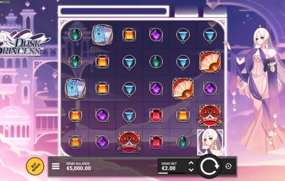 Screenshot della nuova slot Dusk Princess di Hacksaw Gaming