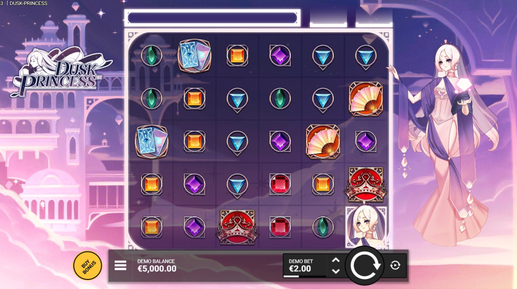 Screenshot della nuova slot Dusk Princess di Hacksaw Gaming
