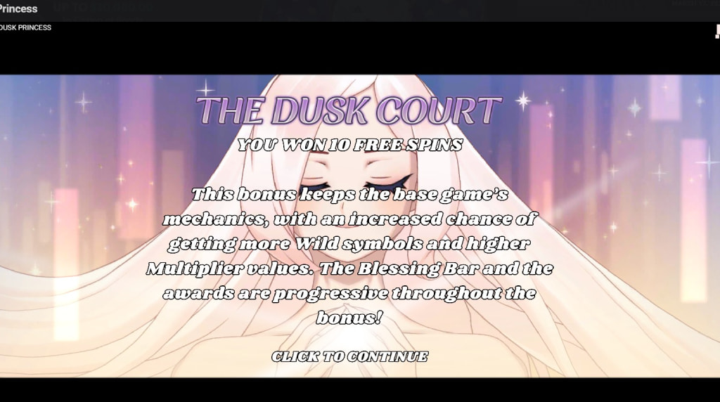 Screenshot della funzione The Dusk Court di Dusk Princess
