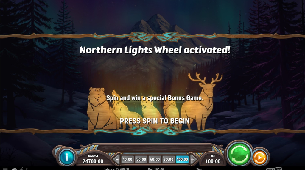 Screenshot della funzione Northern Lights Wheel di Wild North Radiant Skies Go Collect