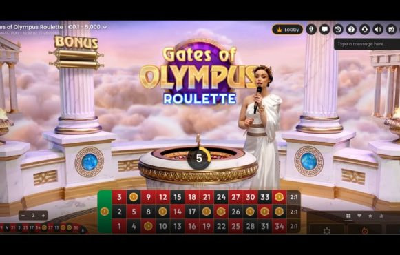 Screenshot di Gates of Olympus Roulette Live di Pragmatic Play