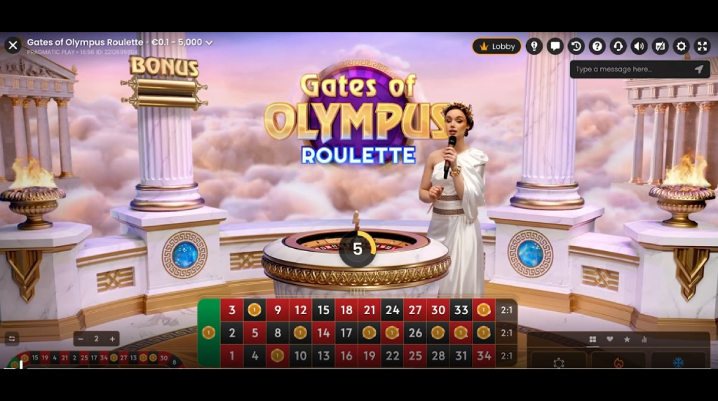 Gates of Olympus Roulette Live di Pragmatic Play debutta il 09 aprile 2026