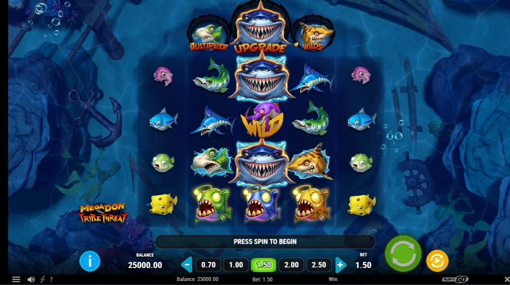 Screenshot della nuova slot Megadon Triple Threat di Play’n GO