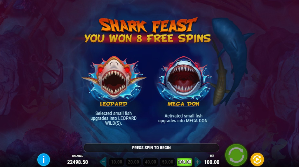 Funzione Shark Feast attivata su Megadon Triple Threat