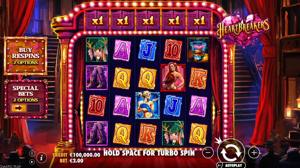 Screenshot della nuova slot Heartbreakers di Pragmatic Play