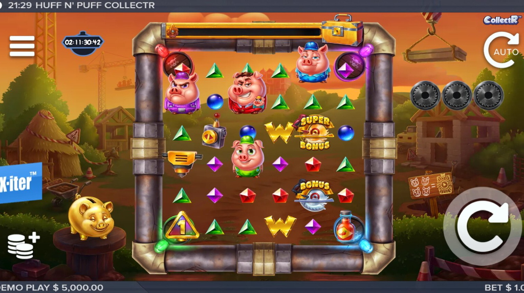 Screenshot della nuova slot Huff N’ Puff CollectR di ELK Studios