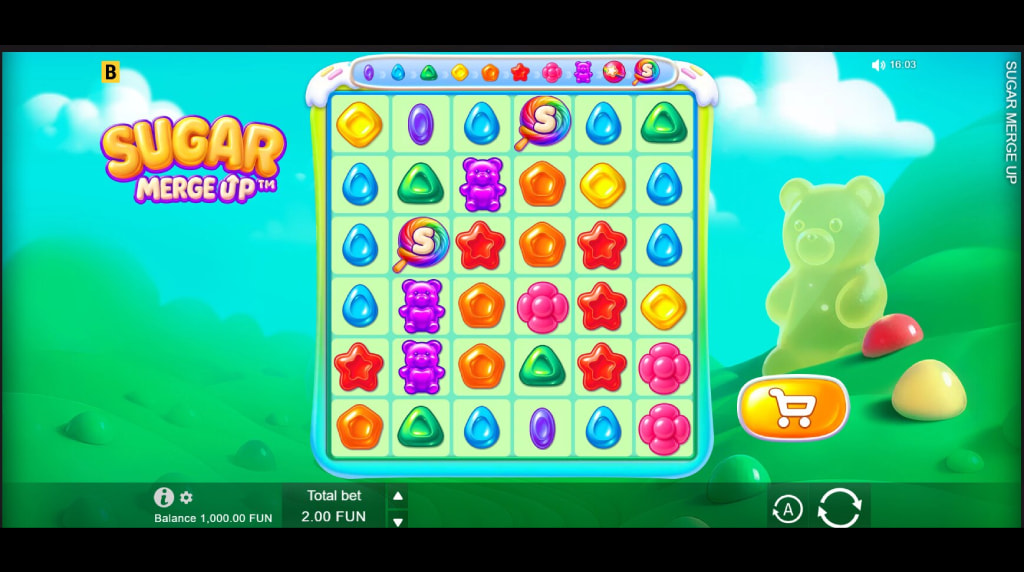 Screenshot della nuova slot Sugar Merge Up di BGaming