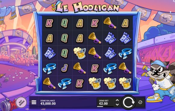 Screenshot della nuova slot Le Hooligan di Hacksaw Gaming