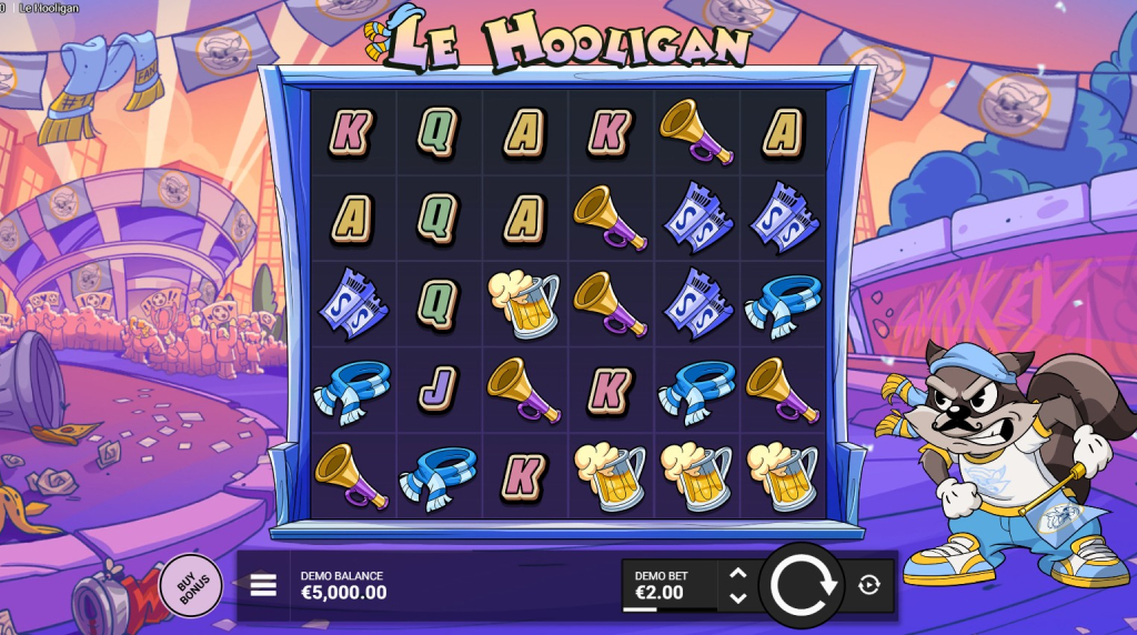 Screenshot della nuova slot Le Hooligan di Hacksaw Gaming