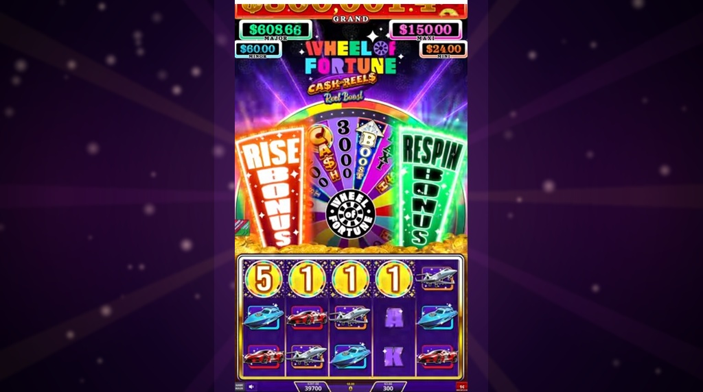 Screenshot della schermata di gioco di Wheel of Fortune Cash on Reels di IGT