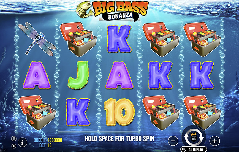 Screenshot van de Big Bass Bonanza slot van Pragmatic Play