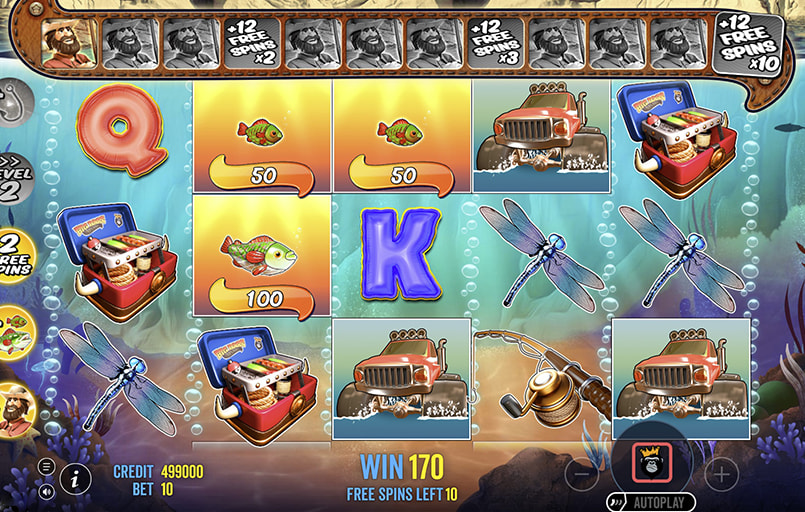 Screenshot van de bonusfeature van Big Bass Splash