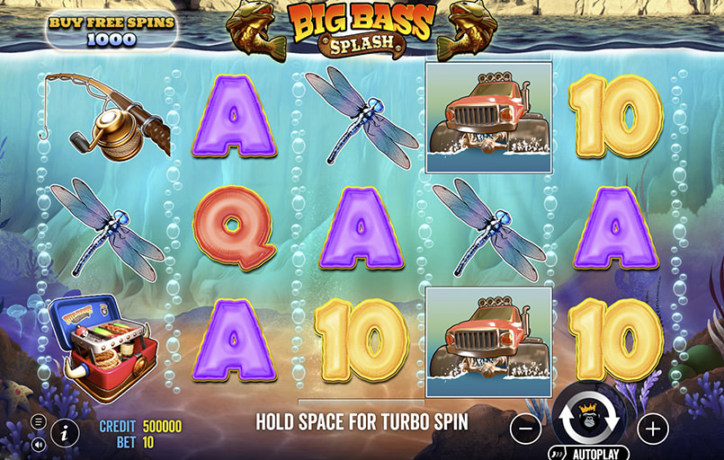 Screenshot van de Big Bass Splash slot van Pragmatic Play